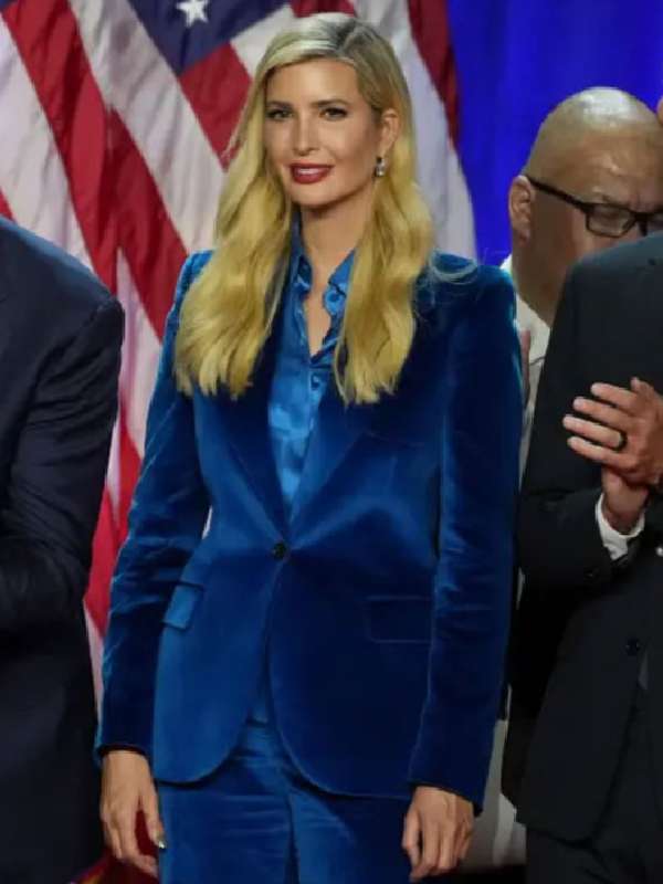 Ivanka Trump Blue Velvet Suit USA Jackets