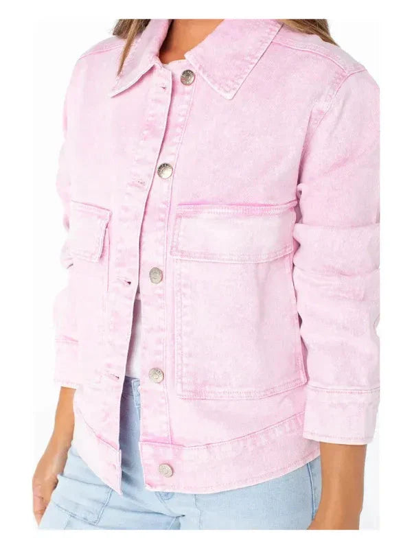 Women’s Celebrity Pink Oversized Denim Jacket USA Jackets