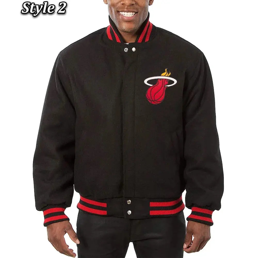 Miami Heat Black Wool Varsity Jacket Clanton Jacket
