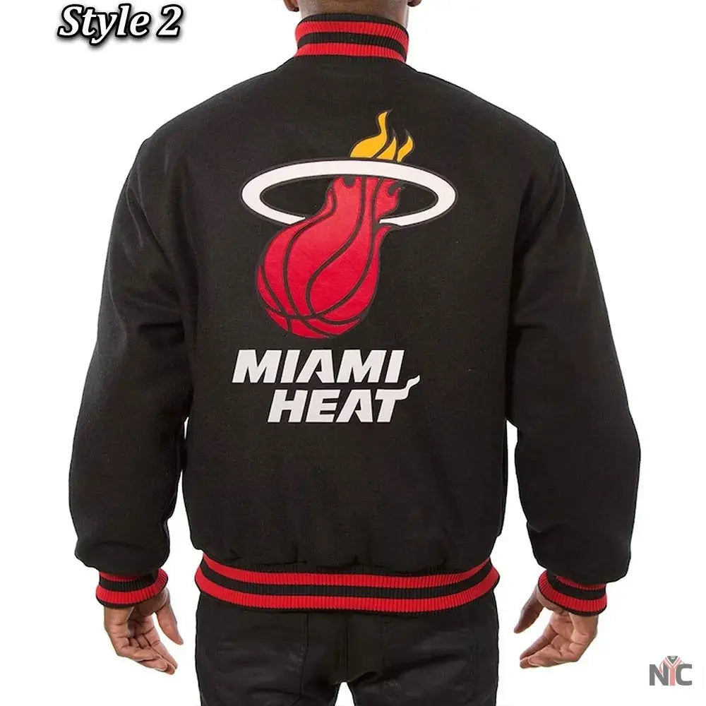 Miami Heat Black Wool Varsity Jacket Clanton Jacket