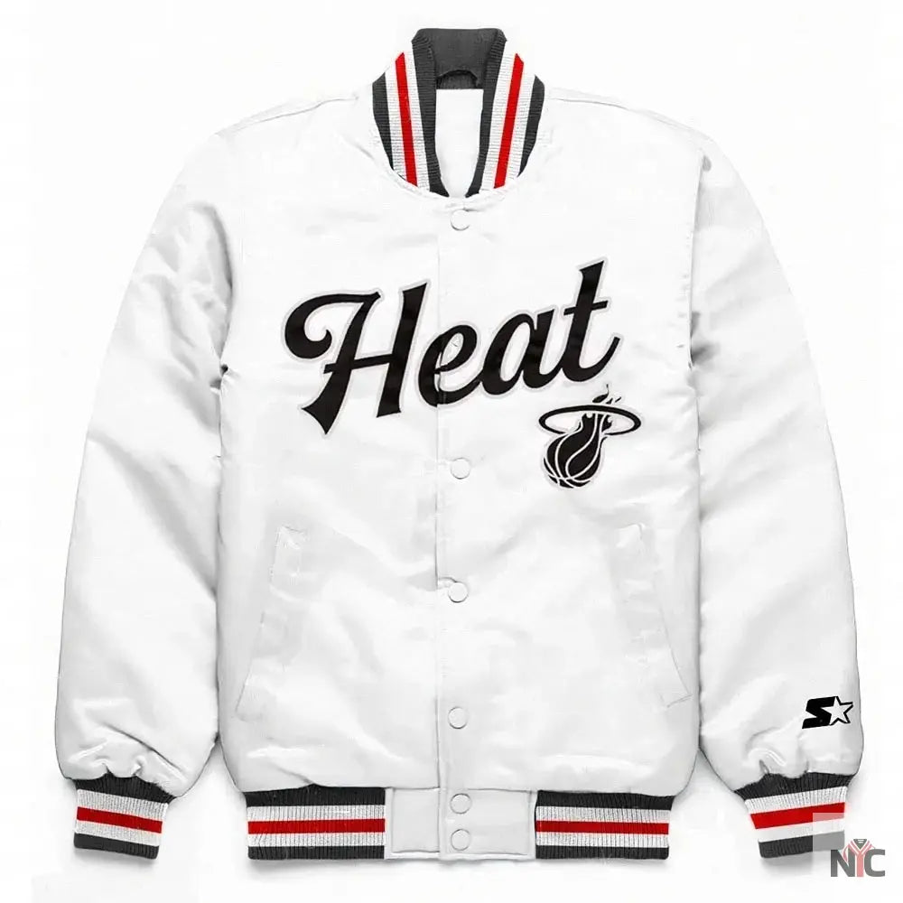 Miami Heat Exclusive White Satin Jacket Clanton Jacket