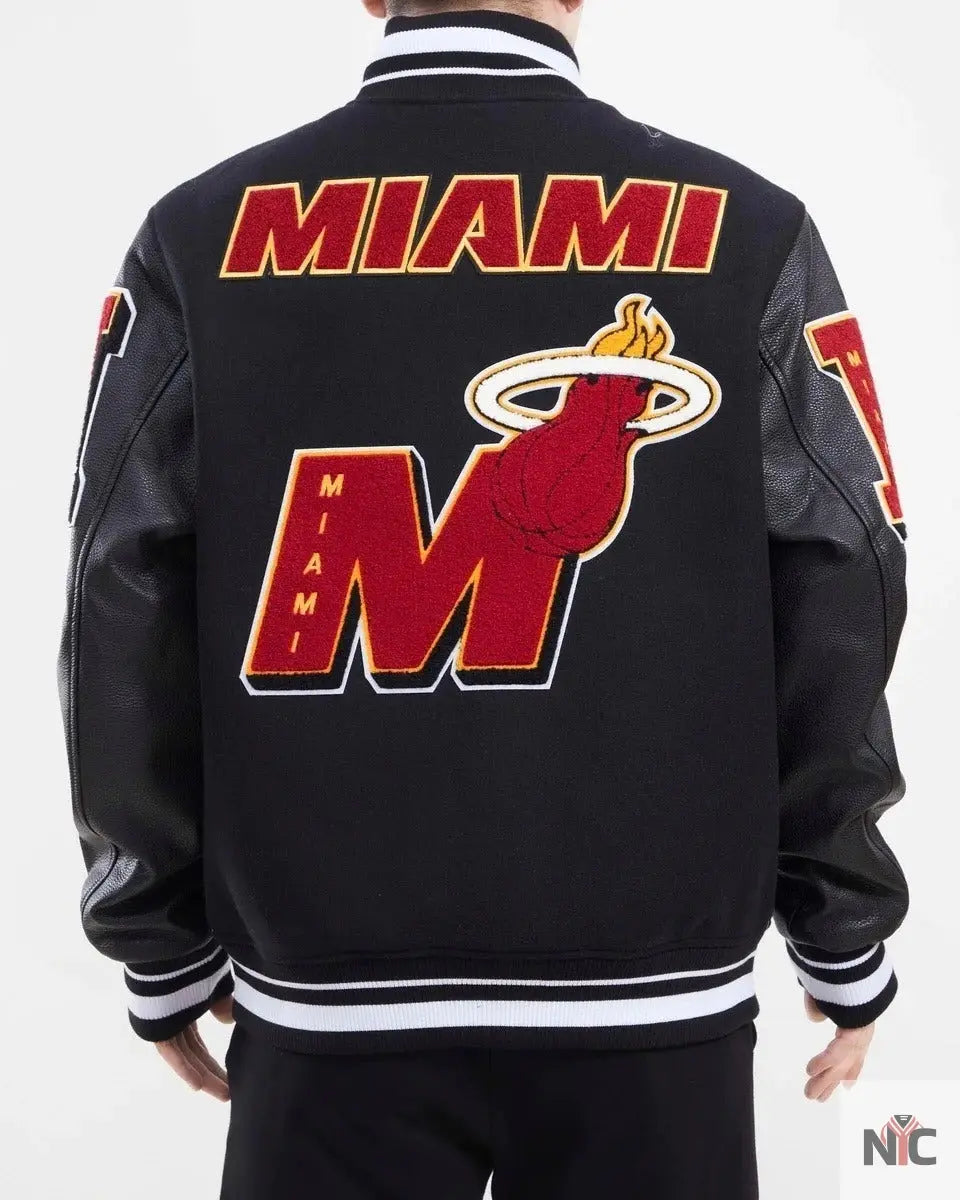 Miami Heat Mash Up Varsity Jacket Clanton Jacket