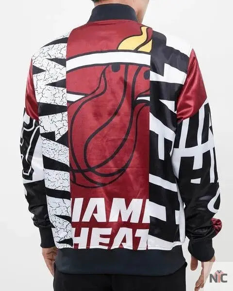 Miami Heat Mashup Satin Jacket Clanton Jacket