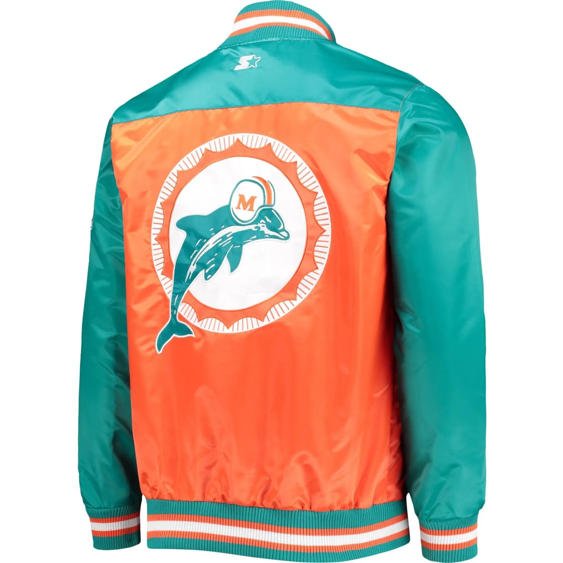 Miami Dolphins Classic Tradition II Satin Varsity Jacket WorthVee