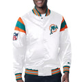 Miami Dolphins Midweight White Satin Jacket WorthVee
