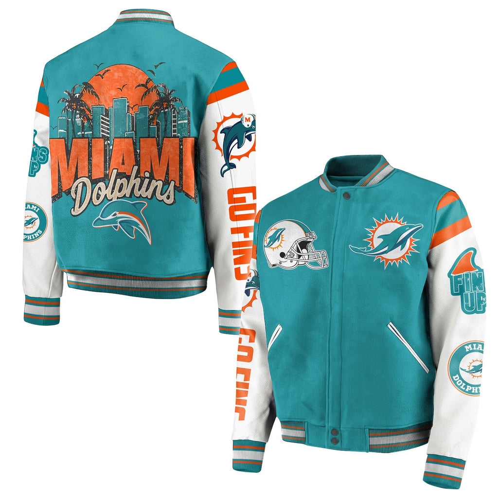 Miami Dolphins NFL Bomber Baseball Jacket WorthVee