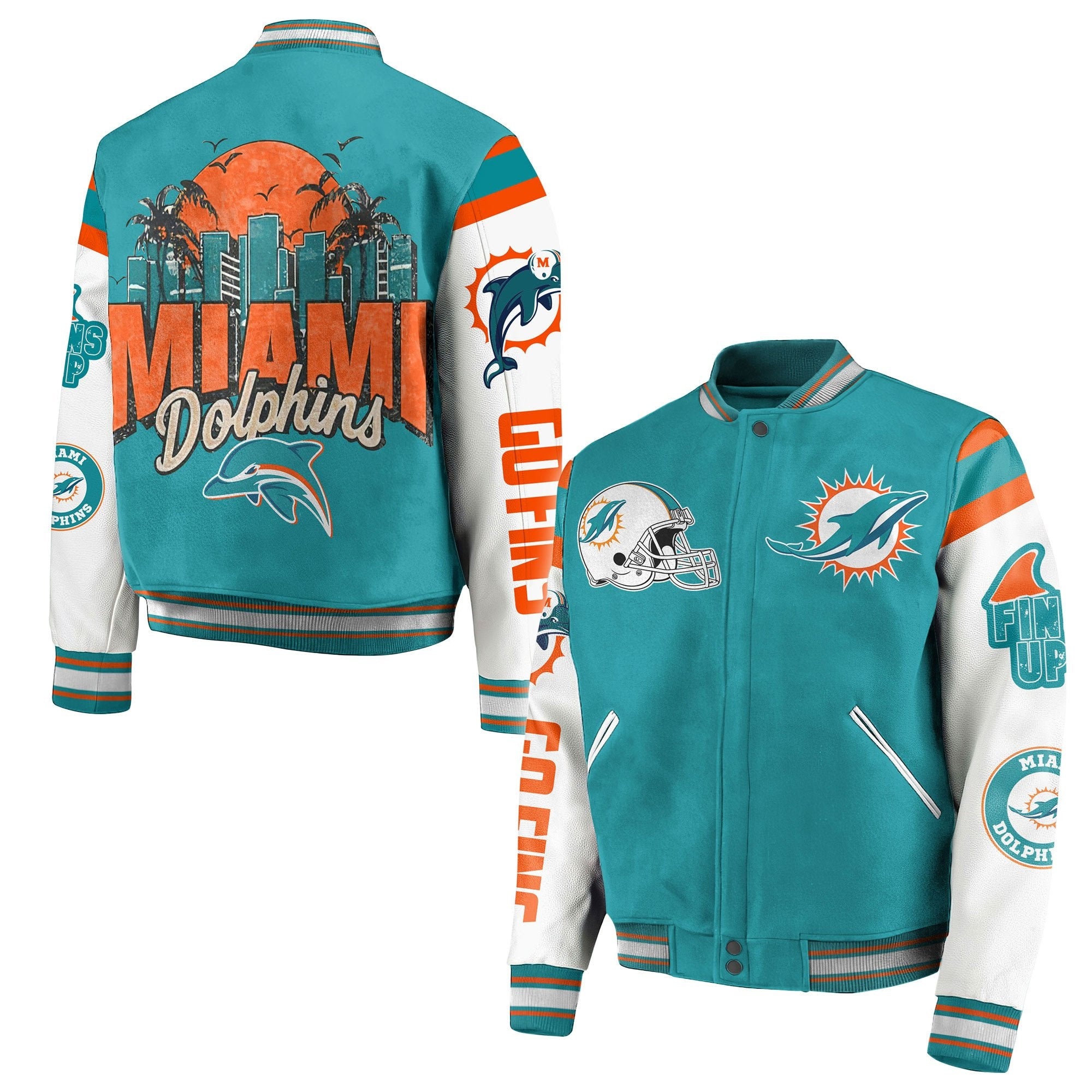 Miami Dolphins NFL Bomber Baseball Jacket WorthVee