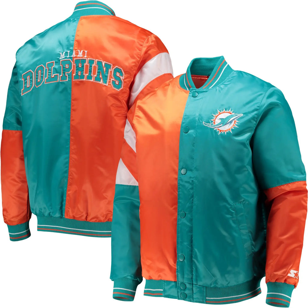 Miami Dolphins Satin Varsity Jacket WorthVee