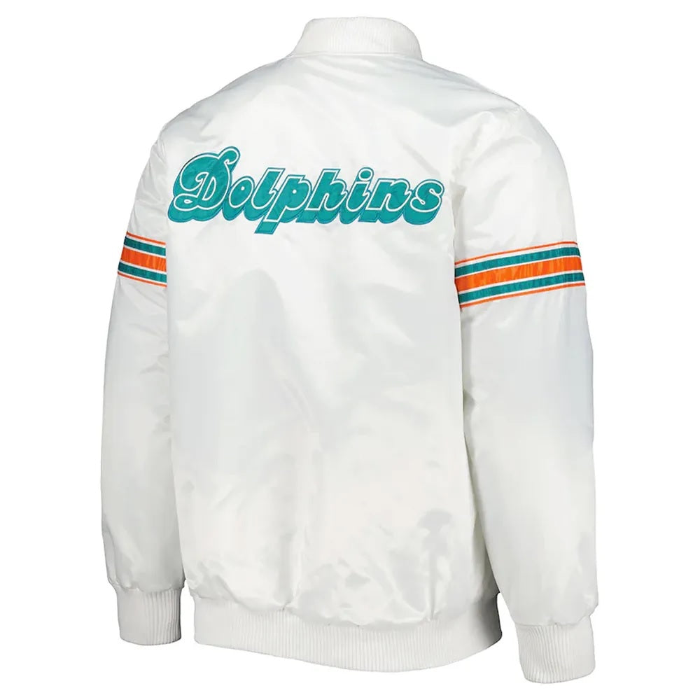 Miami Dolphins The Power Forward White Full-Snap Jacket WorthVee