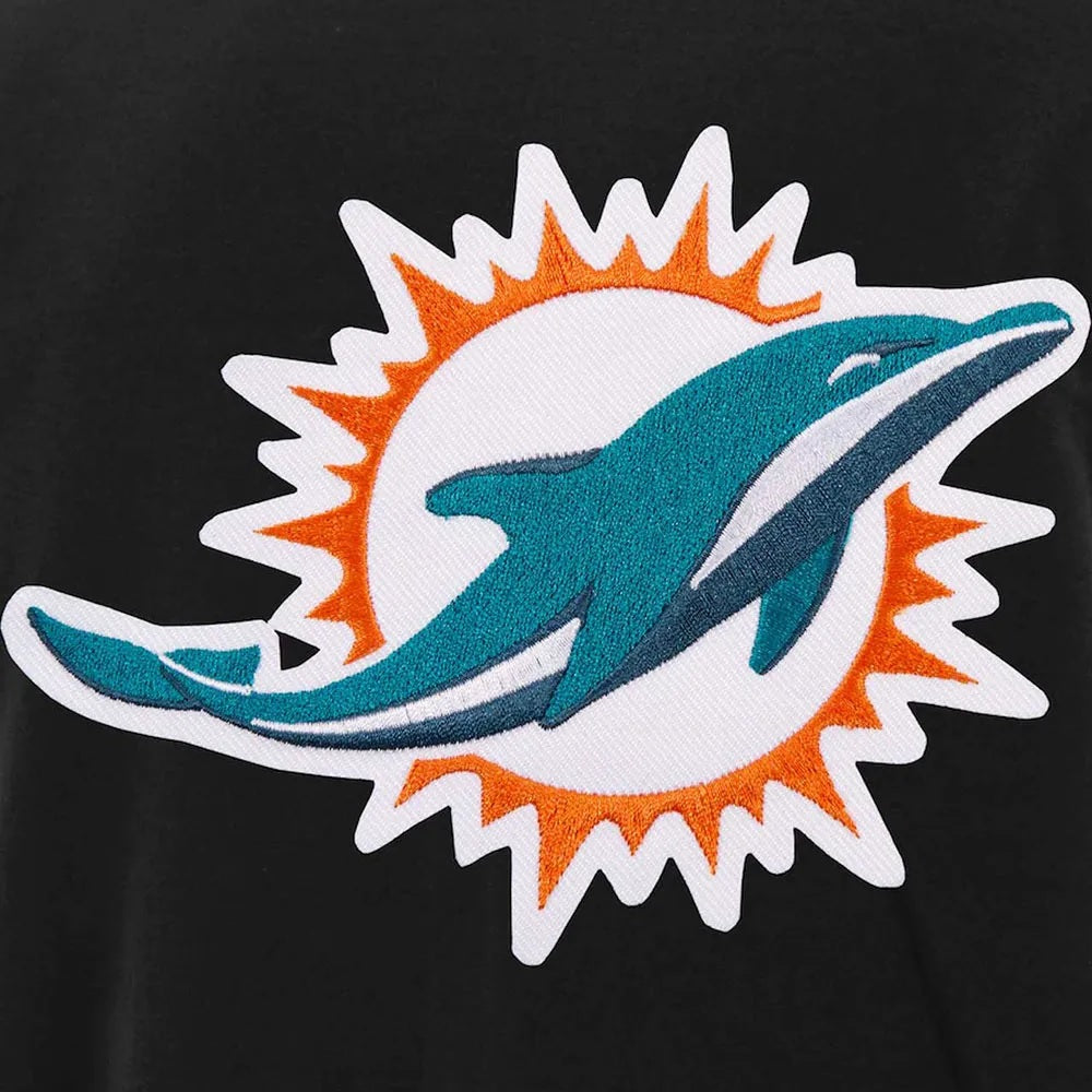 Miami Dolphins Varsity Black and White Jacket WorthVee