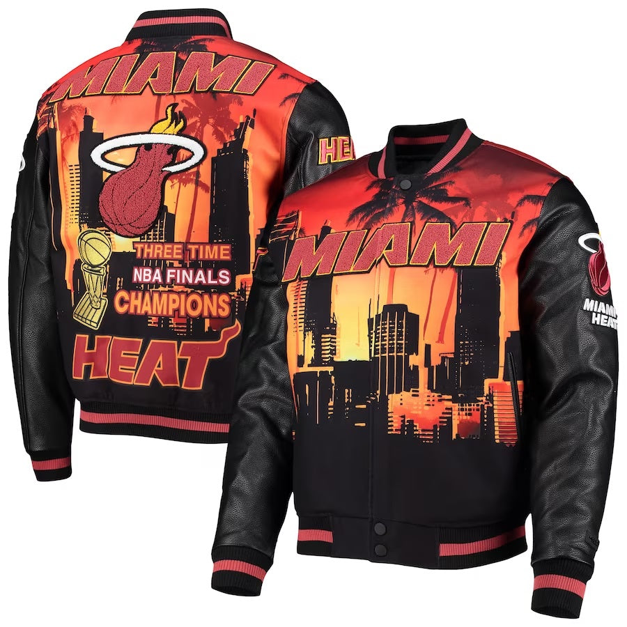 Miami Heat Black Finals Champions Varsity Full-zip Jacket WorthVee