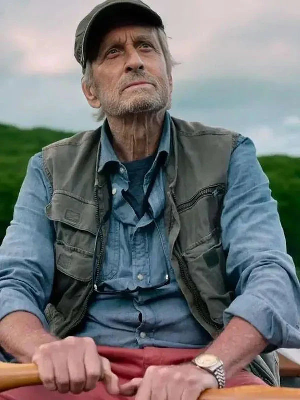 Michael Douglas Looking Through Water 2025 Green Vest Clanton Jacket