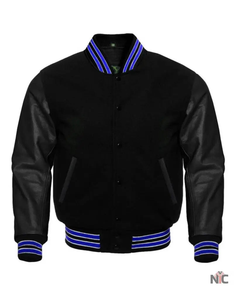 Midnight Varsity Jacket With Royal Highlights Clanton Jacket