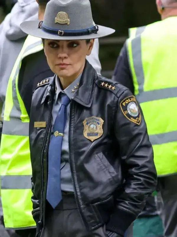 Mila Kunis Wake Up Dead Man Bomber Leather Jacket WorthVee