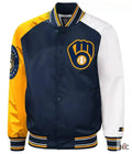 Milwaukee Brewers Reliever Satin Raglan Full-Snap Jacket Clanton Jacket