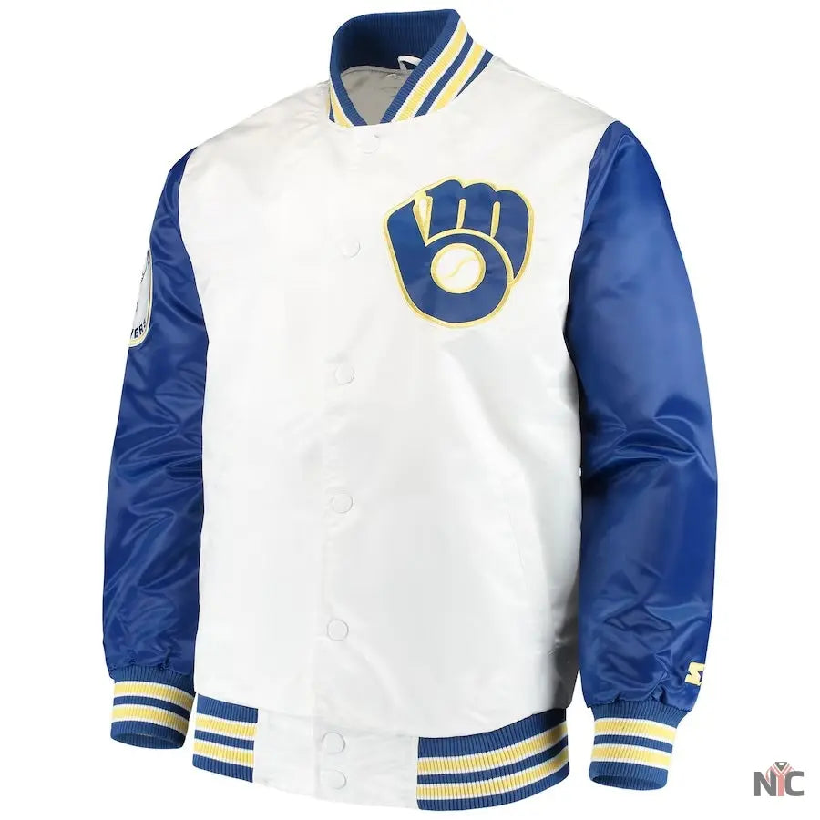 Milwaukee Brewers The Legend White Satin Jacket Clanton Jacket
