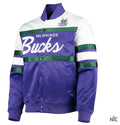 Milwaukee Bucks Hardwood Classics Script Purple Satin Jacket Clanton Jacket