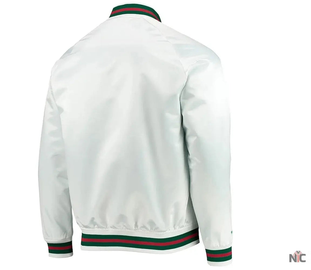 Milwaukee Bucks Hardwood Classics White Satin Jacket Clanton Jacket