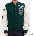 Milwaukee Bucks Letterman Green and White Jacket Clanton Jacket