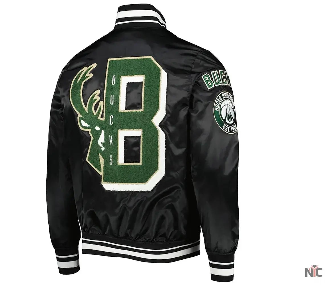 Milwaukee Bucks Mash Up Capsule Satin Jacket Clanton Jacket