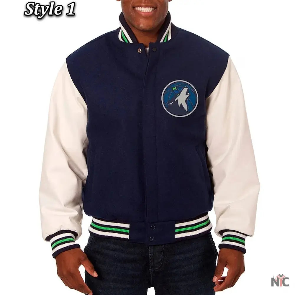 Minnesota Timberwolves Varsity Wool & Leather Jacket Clanton Jacket
