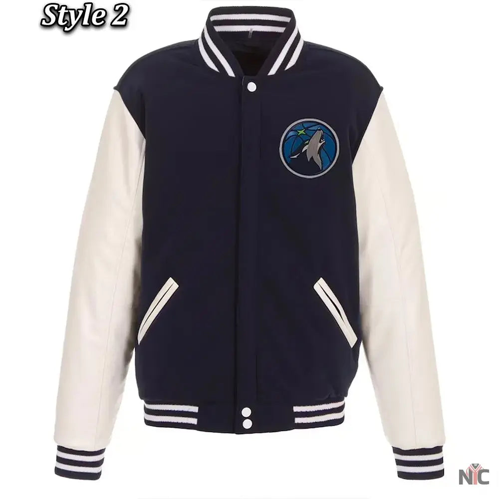 Minnesota Timberwolves Varsity Wool & Leather Jacket Clanton Jacket