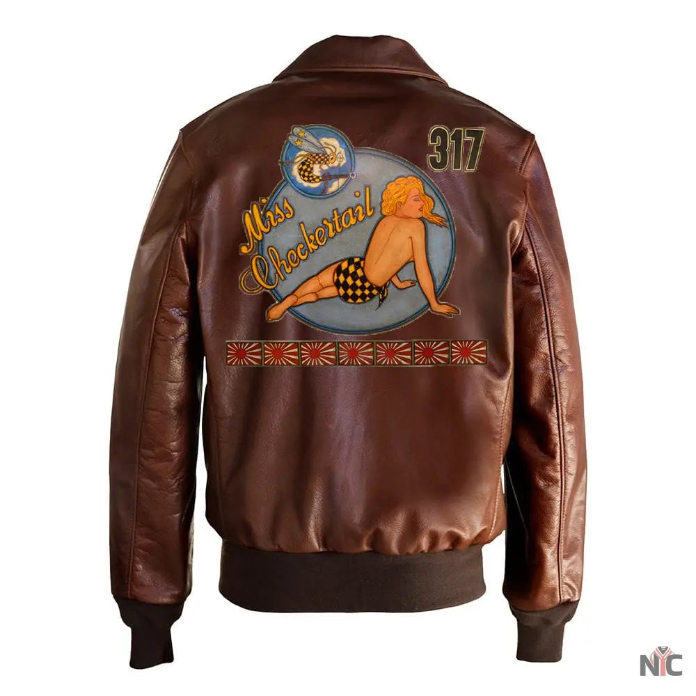 Miss Checkertail Jet Nose Art A2 Jacket Clanton Jacket