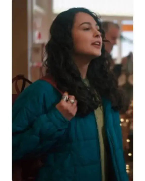 Mistletoe Murders S02 Violet Wilner Blue Quilted Jacket WorthVee
