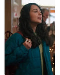 Mistletoe Murders S02 Violet Wilner Blue Quilted Jacket WorthVee