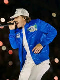 Morgan Wallen Seattle Seahawks Blue Varsity Jacket Clanton Jacket