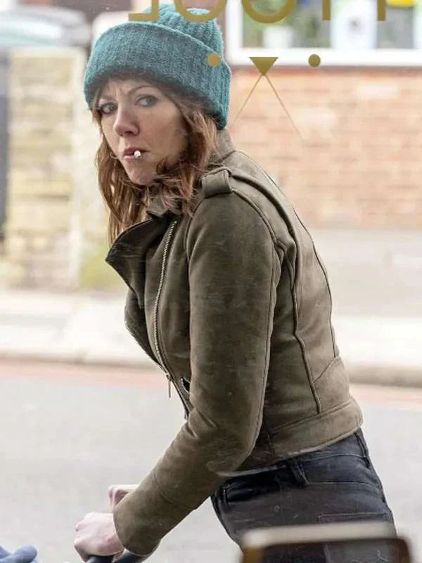 Motherland S02 Diane Morgan Suede Leather Jacket Clanton Jacket