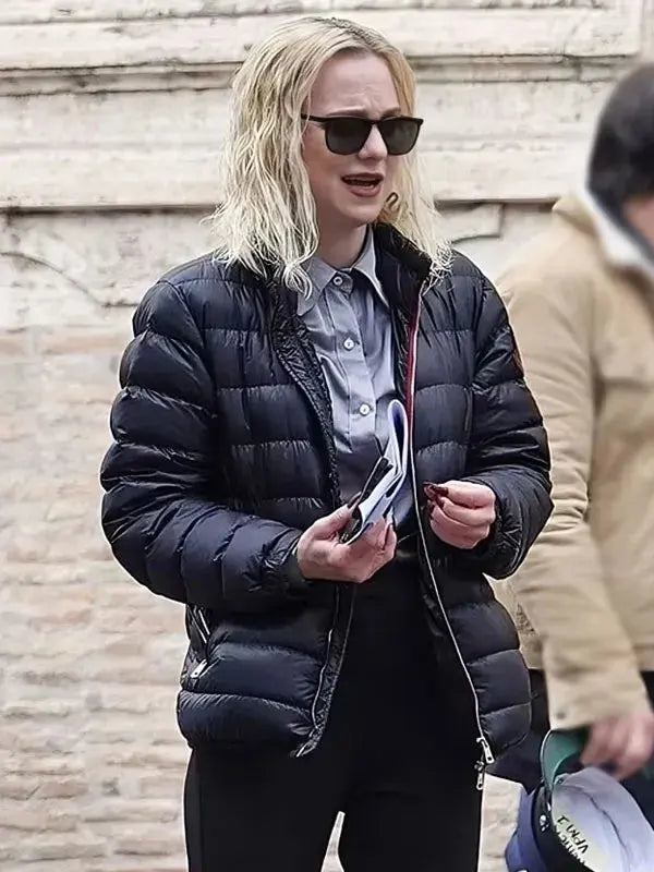 My Spy The Eternal City 2024 Anna Faris Black Puffer Jacket WorthVee