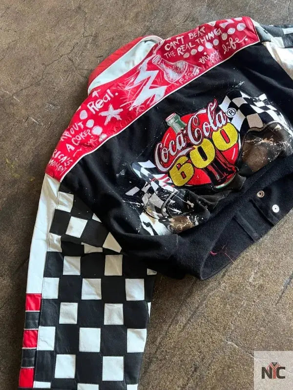 NASCAR Coca Cola 600 Black Cropped Jacket Clanton Jacket