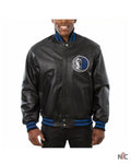NBA Dallas Mavericks Jeff Hamilton Black Leather Jacket Clanton Jacket