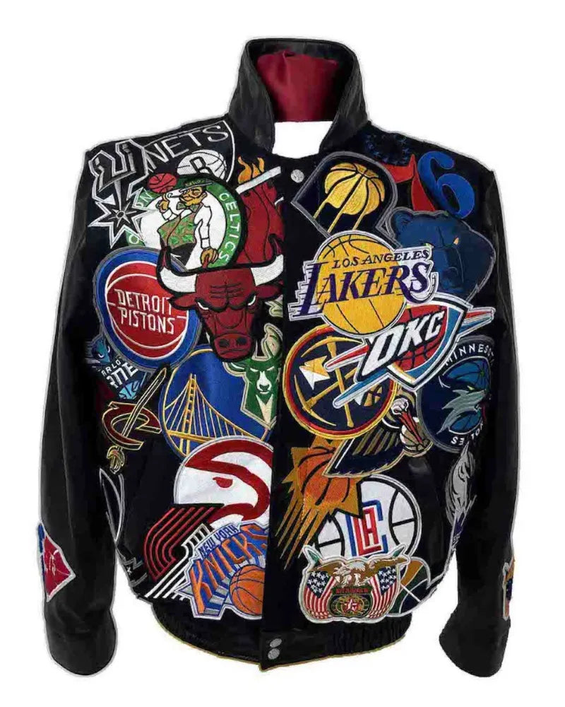 NBA Megapatch Wool & Leather Black Jacket
