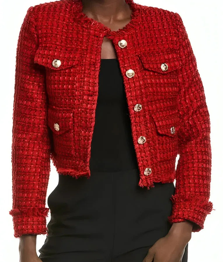 NBC News Daily Vicky Nguyen Red Tweed Jacket