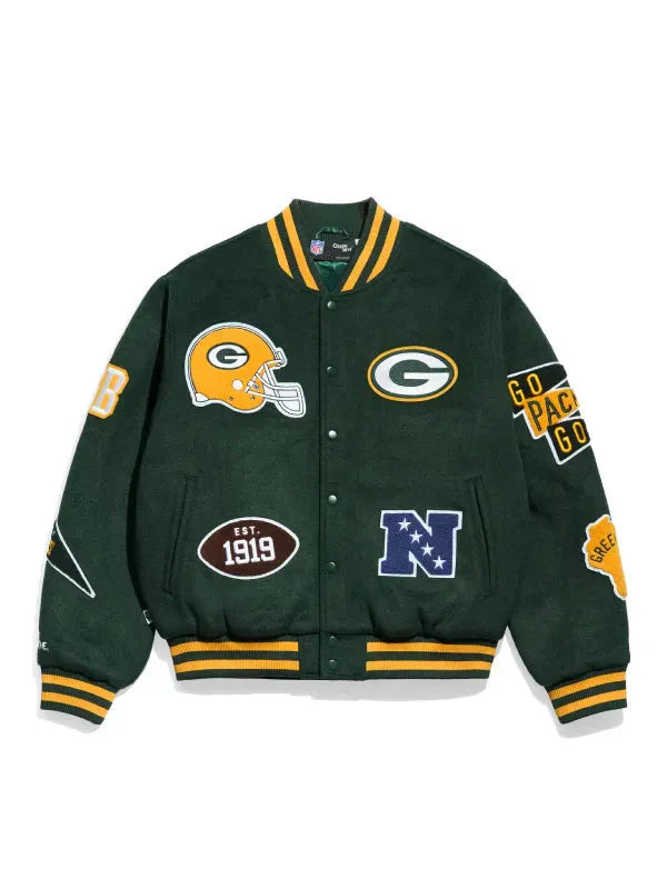 NFL Green Bay Packers Pennant Varsity Jacket Clanton Jacket