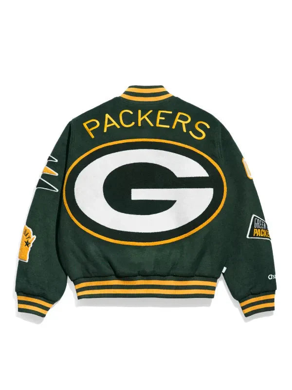NFL Green Bay Packers Pennant Varsity Jacket Clanton Jacket