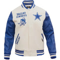 NFL Dallas Cowboys White And Blue Varsity Jacket WorthVee