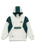 NFL Green Bay Packers Windbreaker White Anorak Jacket Clanton Jacket