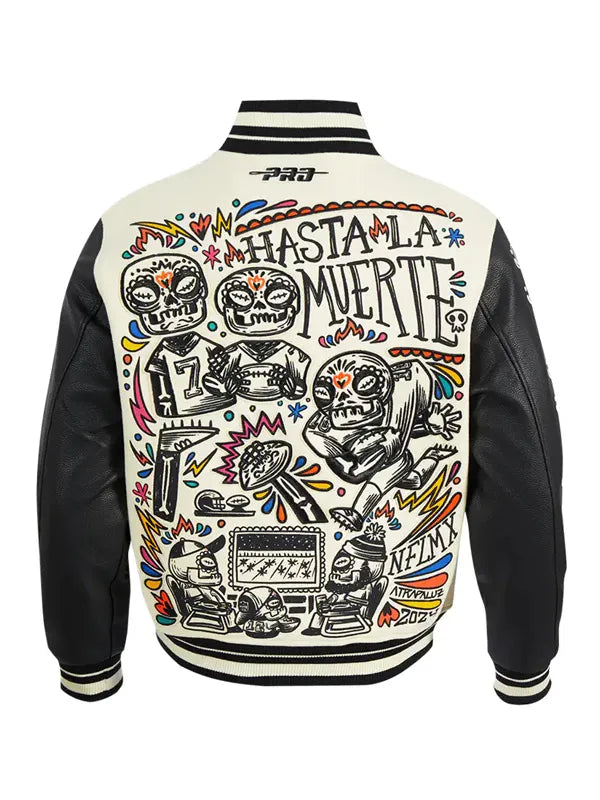 NFL Hasta la Muerte 2024 White Varsity Jacket WorthVee