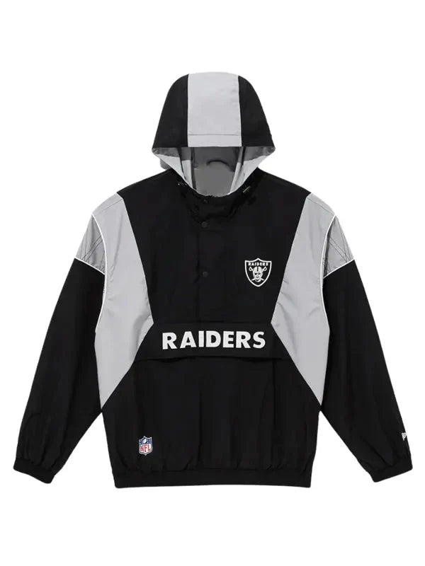 NFL Las Vegas Raiders Windbreaker Black Anorak Jacket Clanton Jacket