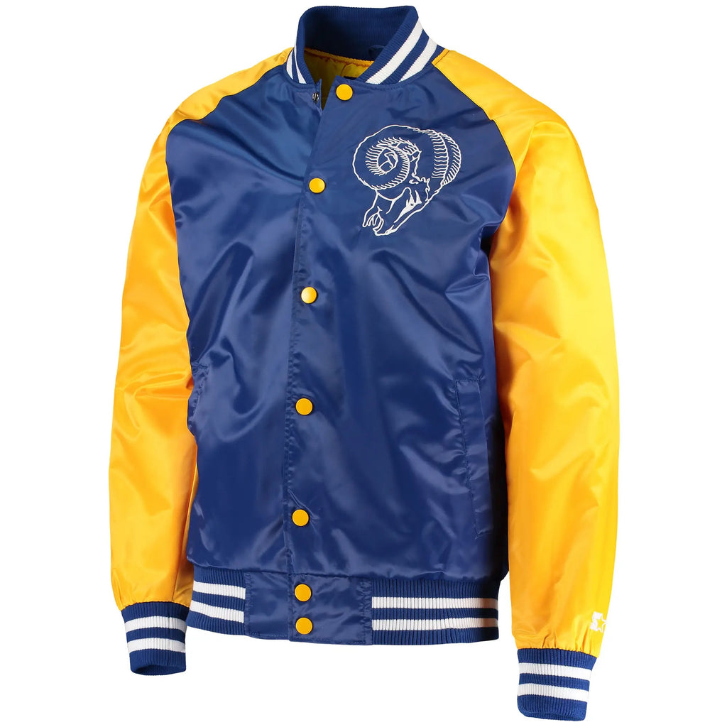 NFL Los Angeles Rams Starter Lead-Off Varsity Satin Jacket WorthVee