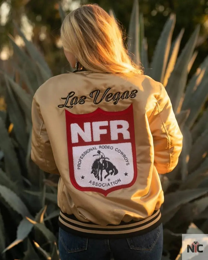 NFR Golden Silk Bomber Jacket Clanton Jacket