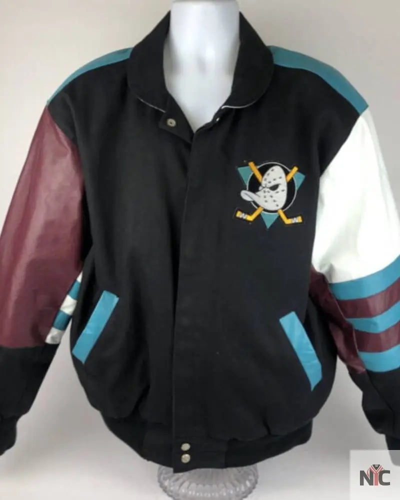 NHL Multi Mighty Ducks Bomber Jacket Clanton Jacket