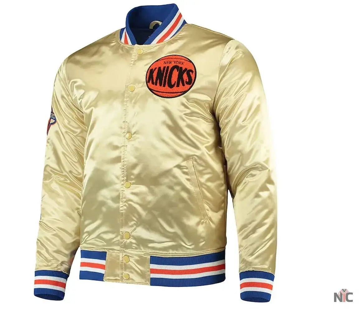 NY Knicks 1970 Champions 50th Anniversary Gold Jacket Clanton Jacket