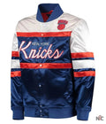 NY Knicks Hardwood Classics Blue White Jacket Clanton Jacket