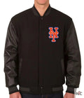 NY Mets Black Wool & Leather Jacket Clanton Jacket