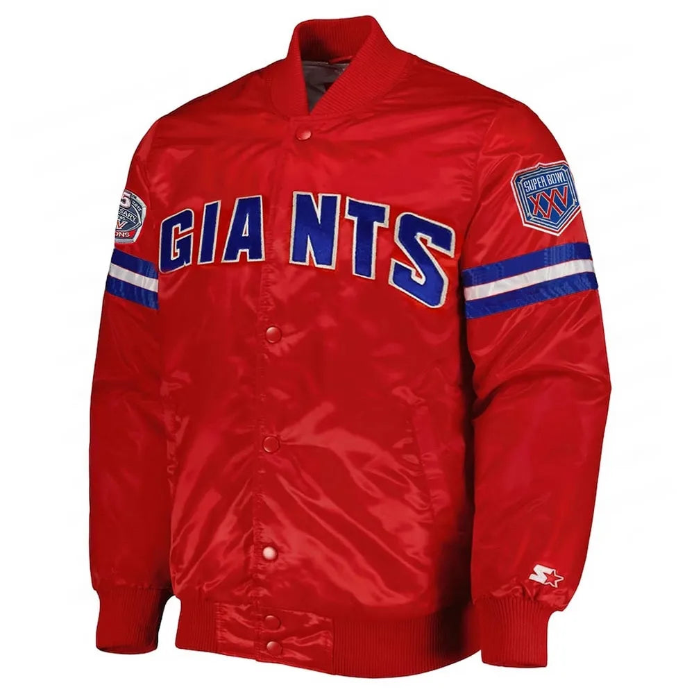 NY Giants 25th Anniversary Red Satin Jacket