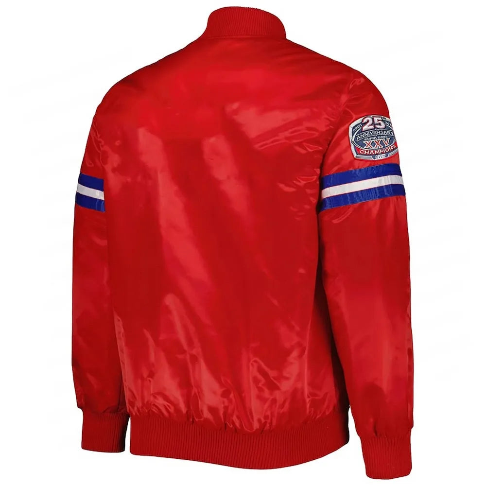 NY Giants 25th Anniversary Red Satin Jacket
